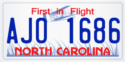 NC license plate AJO1686