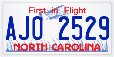 NC license plate AJO2529
