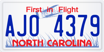 NC license plate AJO4379