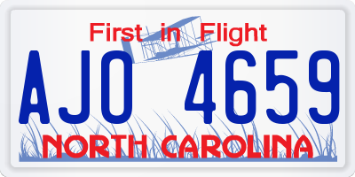 NC license plate AJO4659