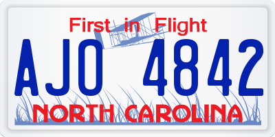 NC license plate AJO4842