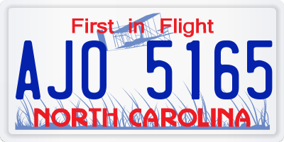 NC license plate AJO5165