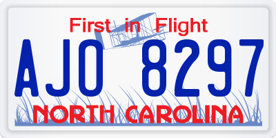 NC license plate AJO8297