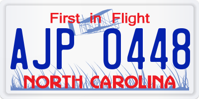 NC license plate AJP0448