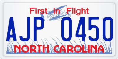 NC license plate AJP0450