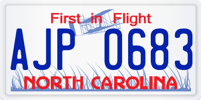 NC license plate AJP0683