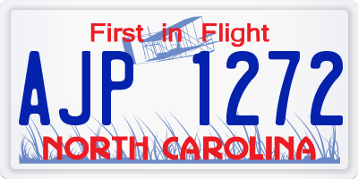 NC license plate AJP1272