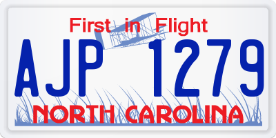 NC license plate AJP1279
