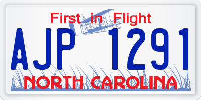 NC license plate AJP1291