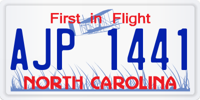 NC license plate AJP1441
