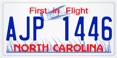 NC license plate AJP1446