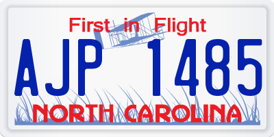 NC license plate AJP1485