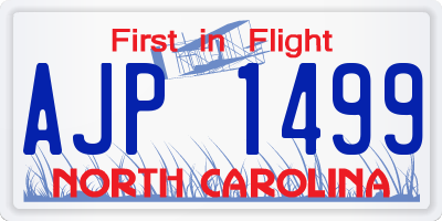 NC license plate AJP1499