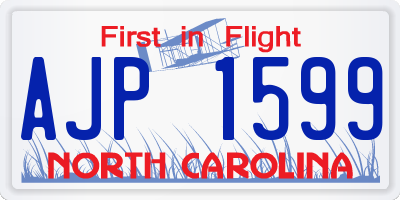NC license plate AJP1599