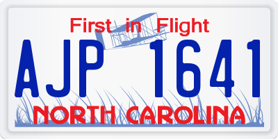 NC license plate AJP1641