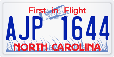 NC license plate AJP1644
