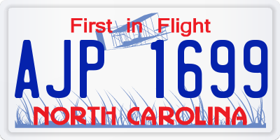 NC license plate AJP1699