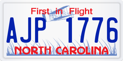 NC license plate AJP1776