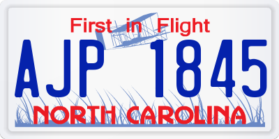 NC license plate AJP1845