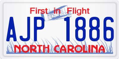 NC license plate AJP1886