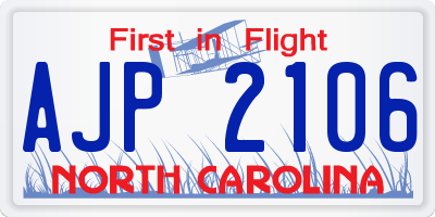 NC license plate AJP2106