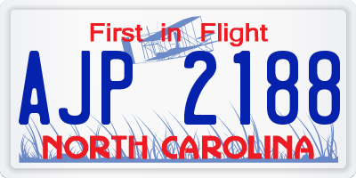NC license plate AJP2188