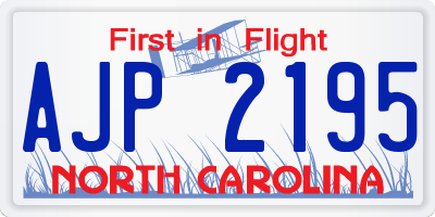 NC license plate AJP2195