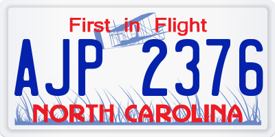 NC license plate AJP2376