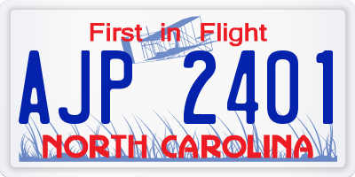 NC license plate AJP2401
