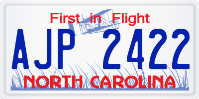 NC license plate AJP2422