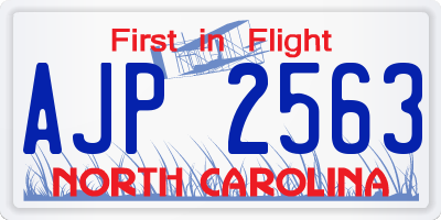 NC license plate AJP2563