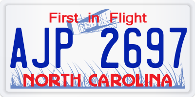 NC license plate AJP2697