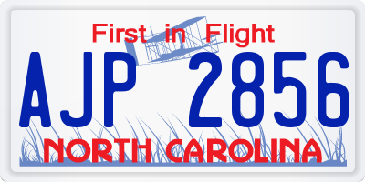 NC license plate AJP2856