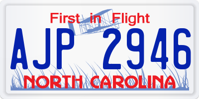 NC license plate AJP2946