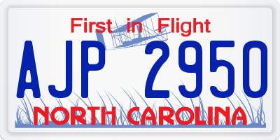 NC license plate AJP2950