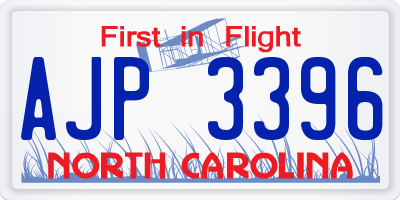 NC license plate AJP3396