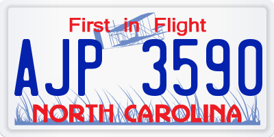 NC license plate AJP3590