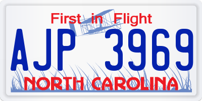 NC license plate AJP3969