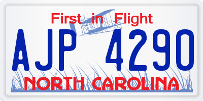 NC license plate AJP4290