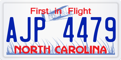 NC license plate AJP4479