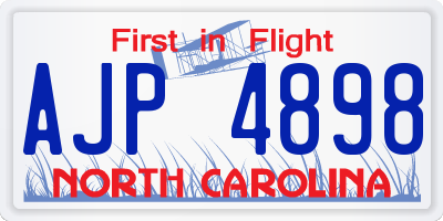 NC license plate AJP4898