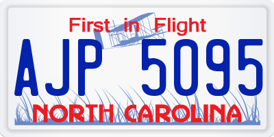 NC license plate AJP5095