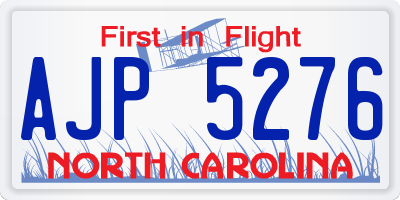 NC license plate AJP5276