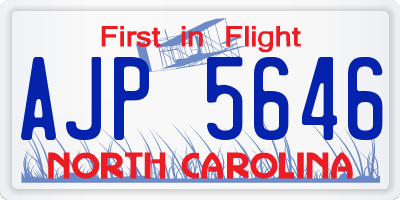 NC license plate AJP5646