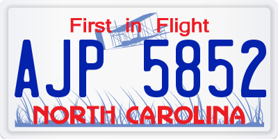 NC license plate AJP5852