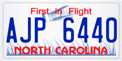 NC license plate AJP6440
