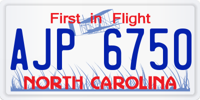 NC license plate AJP6750