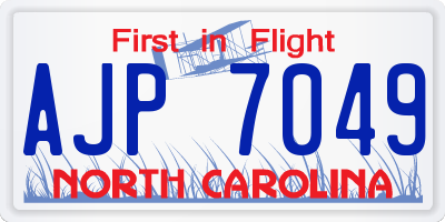 NC license plate AJP7049