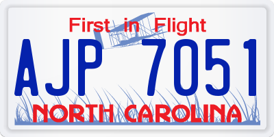 NC license plate AJP7051