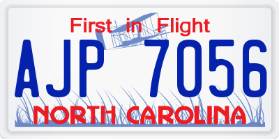 NC license plate AJP7056